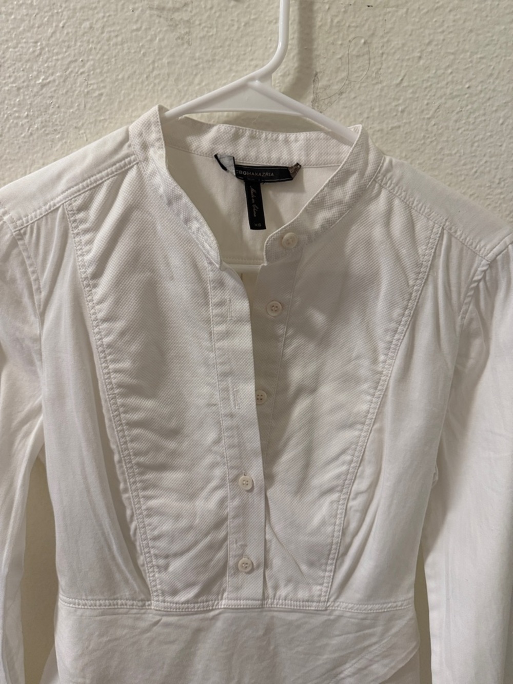 BCBG White Long-Sleeve Tie-Front Blouse - Picture 2 of 8